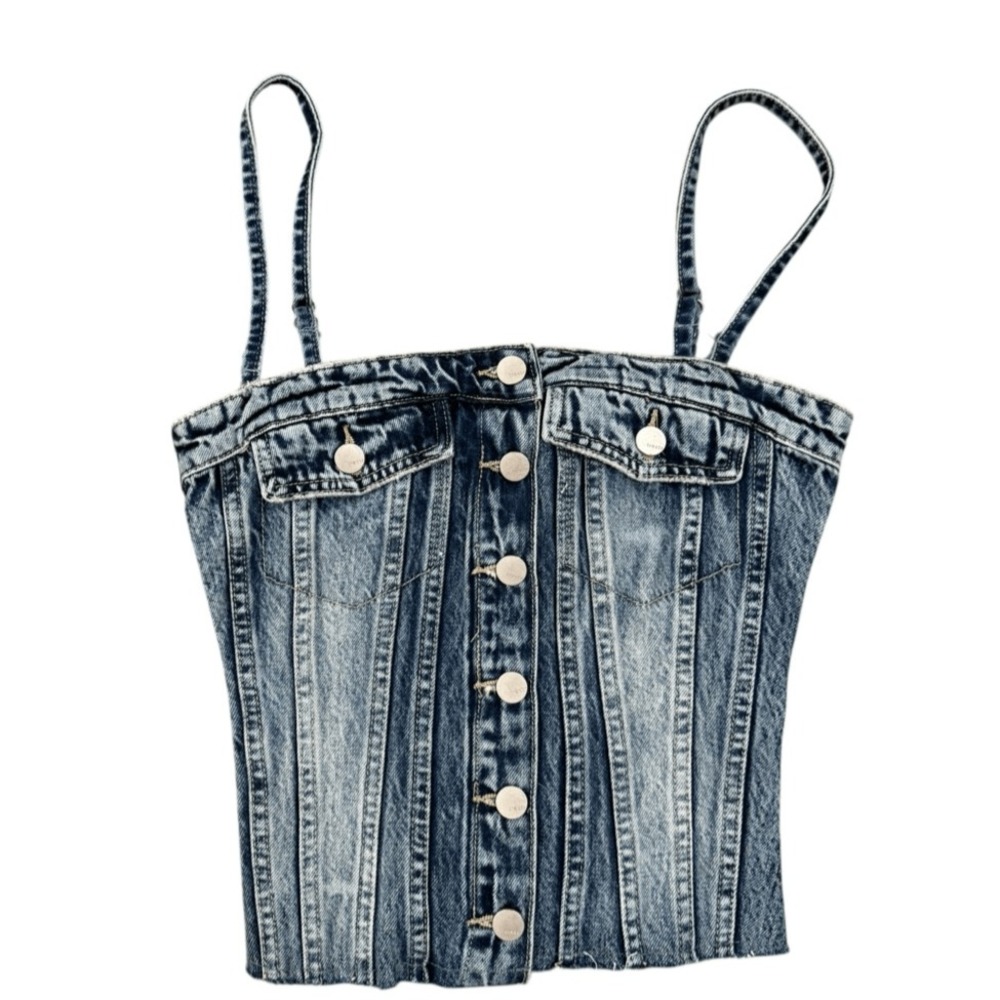 NWT | Tractr Medium Dark Wash Jean Corset | Size XS